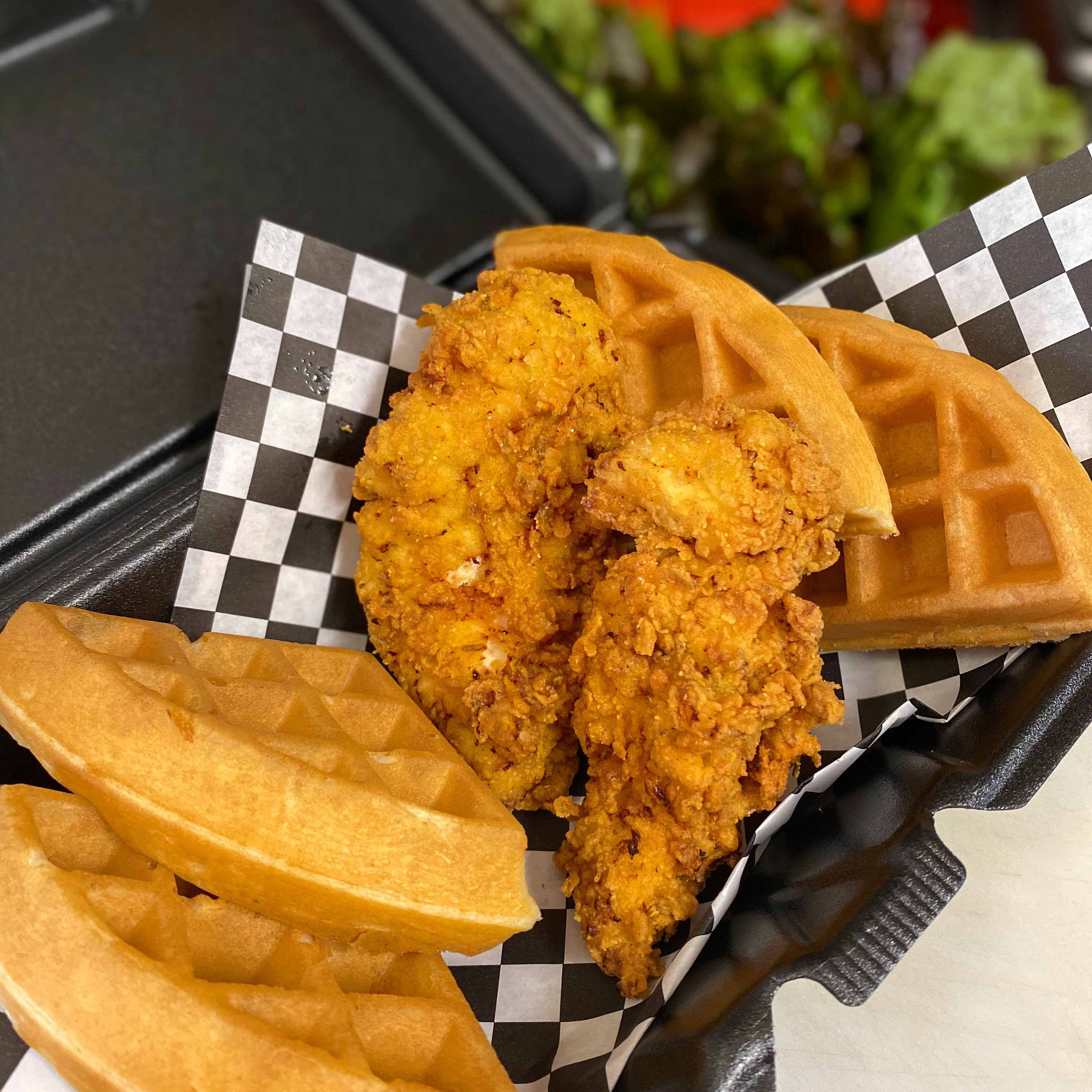 Order 2 Piece Chicken Tenders with Fries food online from Rhythm Chicken & Waffles store, San Diego on bringmethat.com