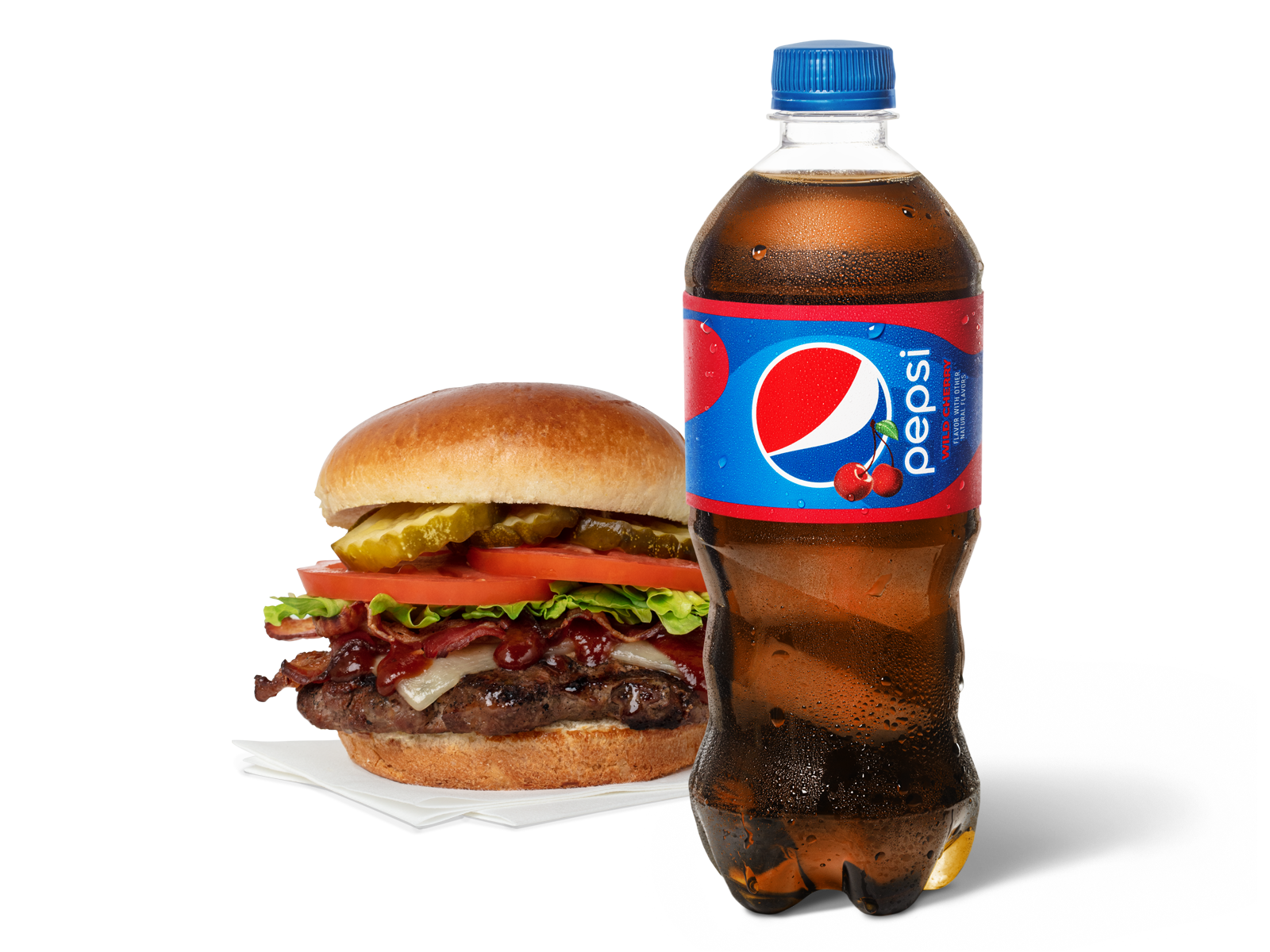 Order Classic Burger & Pepsi Cherry food online from Pep Place store, Yuma on bringmethat.com