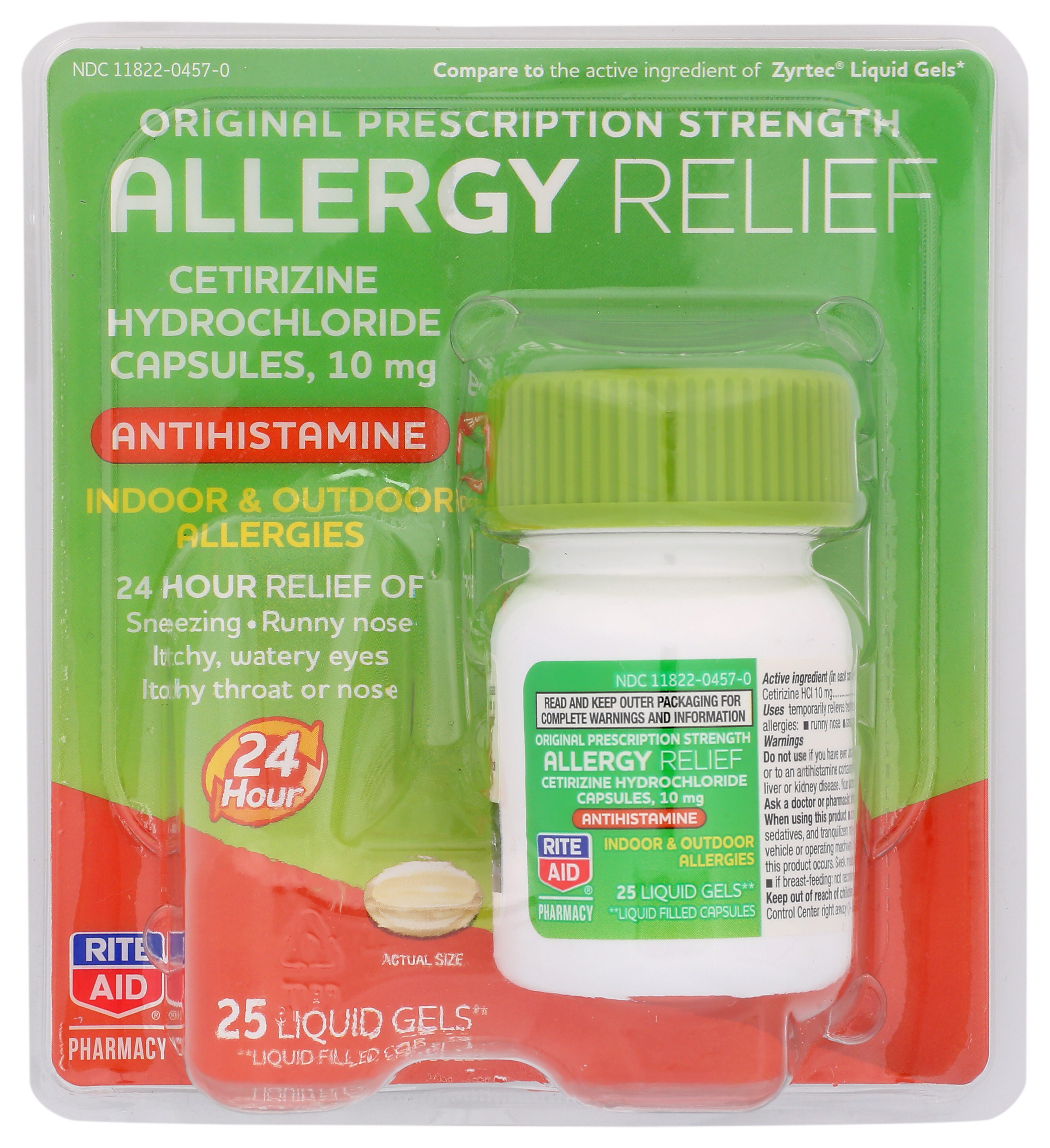 Order Rite Aid Cetirizine Liquidgels, 10mg - 25 ct food online from Rite Aid store, REEDLEY on bringmethat.com