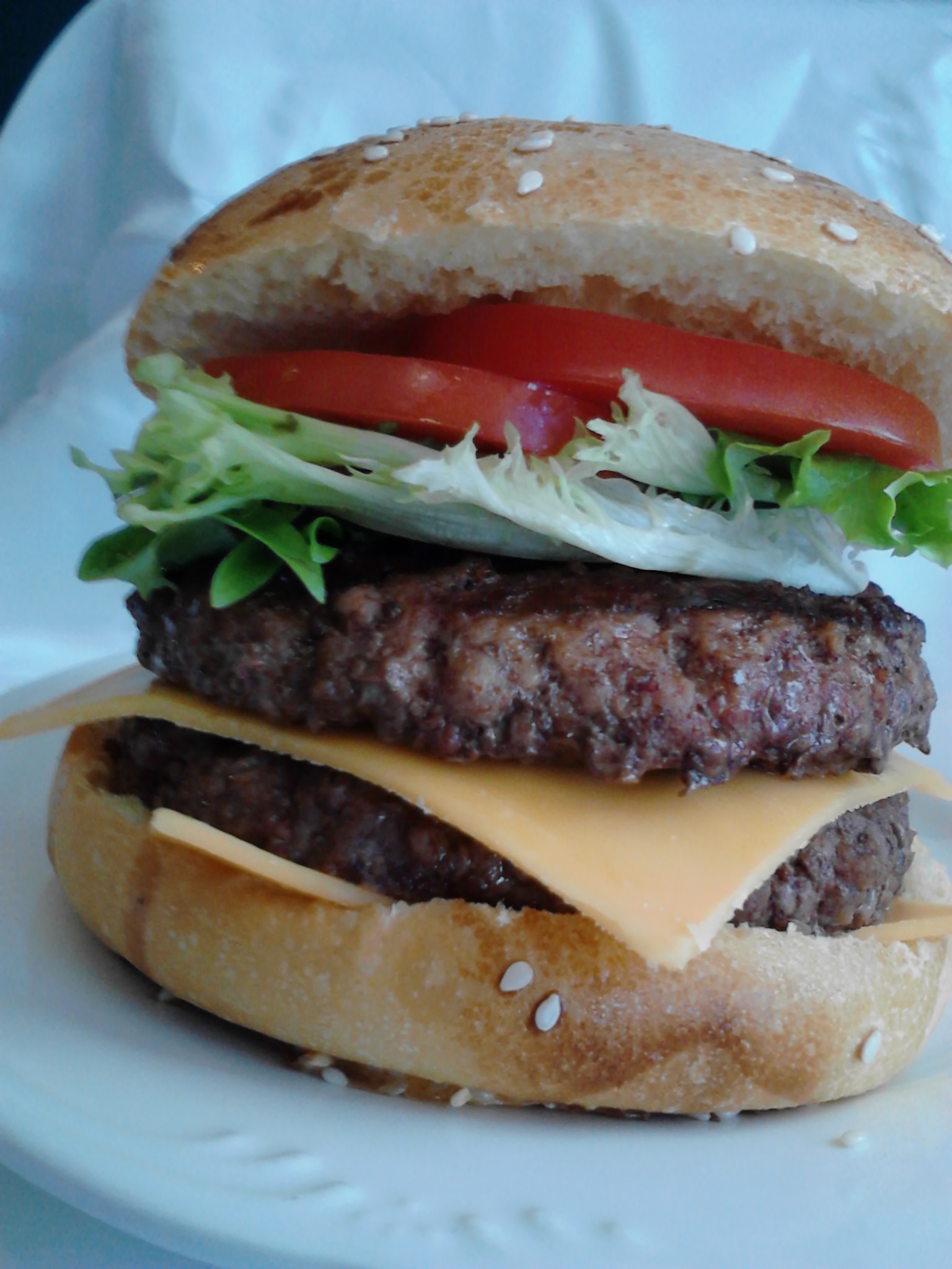 Order Double Stack Cheddar Burger food online from Steak-Out - Augusta store, Augusta on bringmethat.com