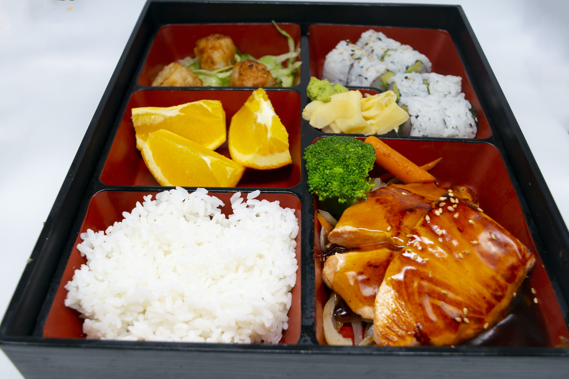 Order Teriyaki Salmon Bento Box food online from Mizu Japanese Restaurant store, Niles on bringmethat.com