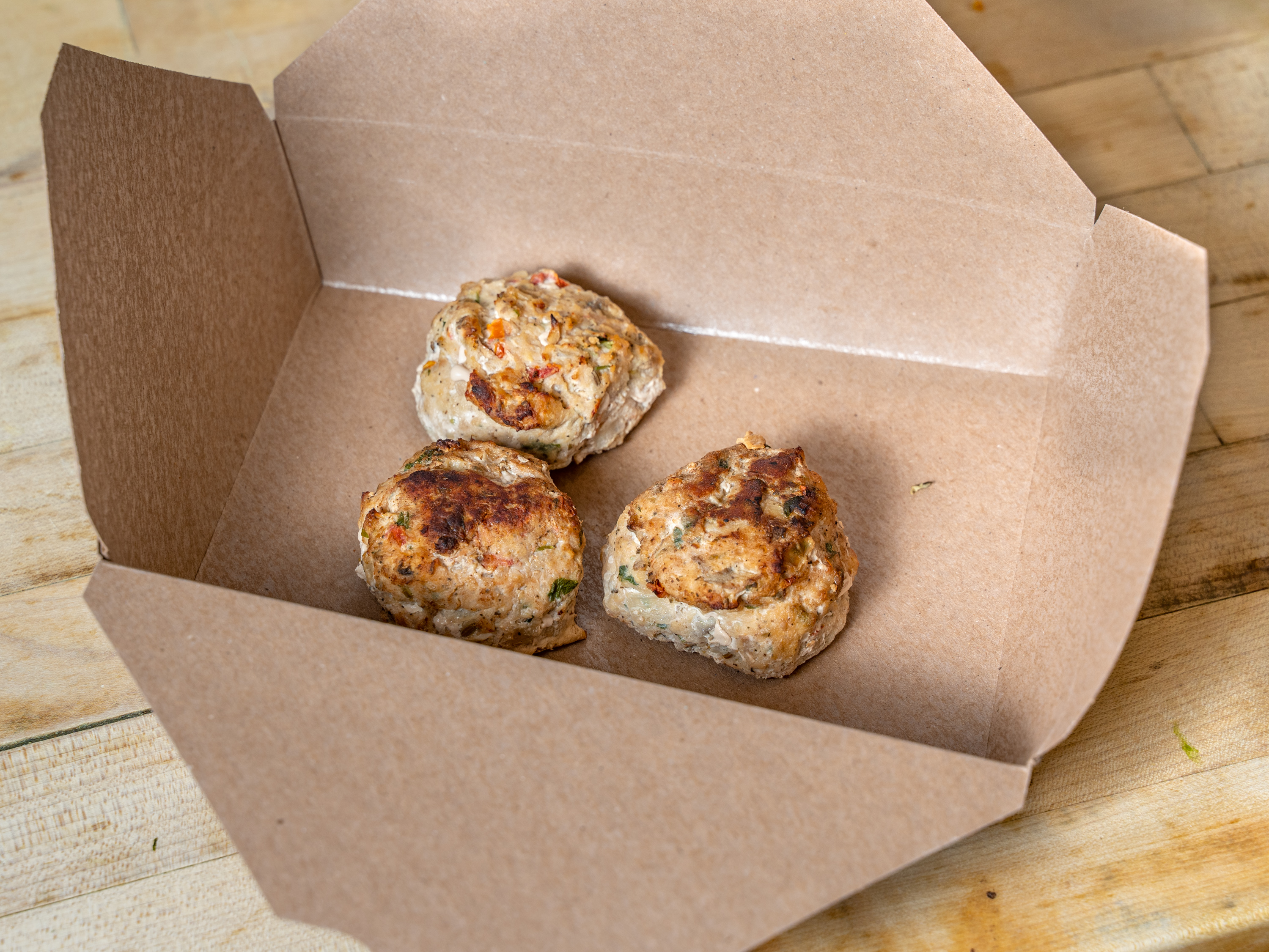 Order Chicken Meatballs(3) food online from Ready To Eat store, New York on bringmethat.com