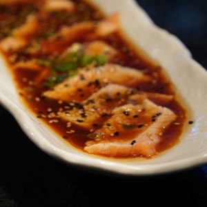 Order SAKE NEW STYLE SASHIMI food online from Palenque Grill store, McAllen on bringmethat.com