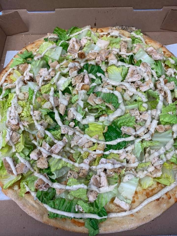 Order Chicken Caesar Salad Pizza - Small 12" food online from Mamma Mias Pizza store, Nutley on bringmethat.com