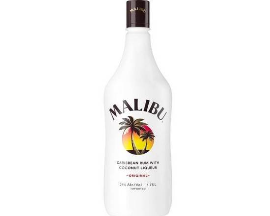 Order Malibu Coconut, 1.75L rum (21.0% ABV) food online from NEWBRIDGE WINES & SPIRITS CORP store, Levittown on bringmethat.com