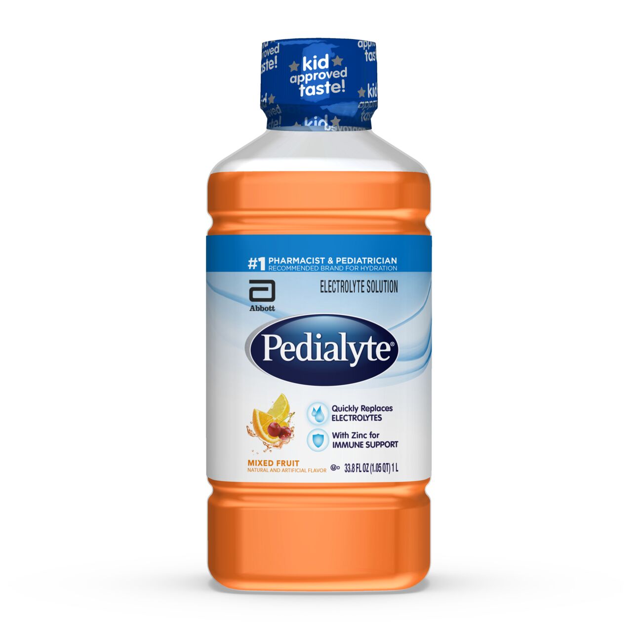 Order Pedialyte Electrolyte Ready-to-Drink Solution - Mixed Fruit, 33.8 fl oz food online from Rite Aid store, MILLER PLACE on bringmethat.com
