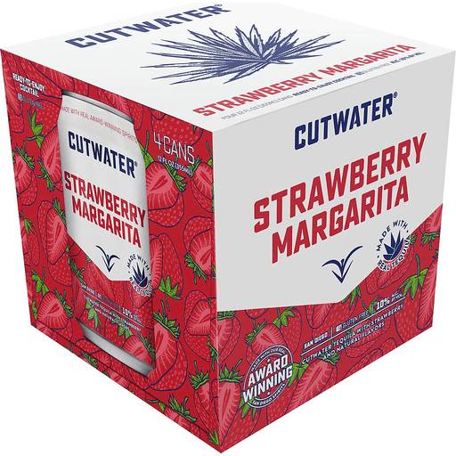 Order Cutwater Tequila Strawberry Margarita (4PKC 12 OZ) 135126 food online from Bevmo! store, Escondido on bringmethat.com