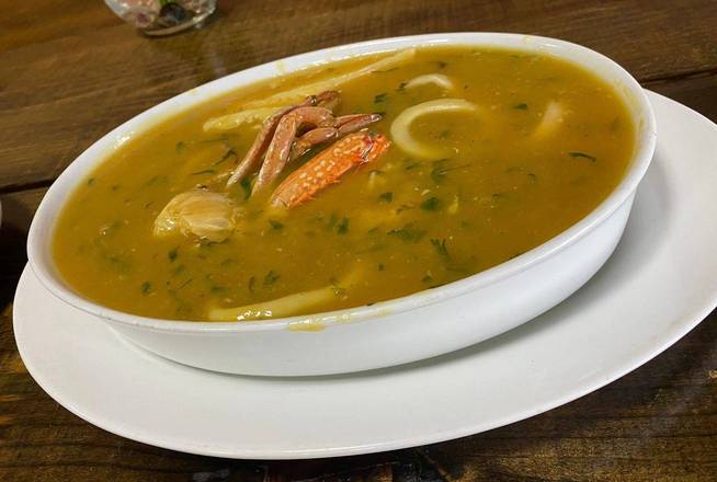 Order Parihuela ( sea food soup ) food online from The Brasa Bar & Grill store, Richardson on bringmethat.com