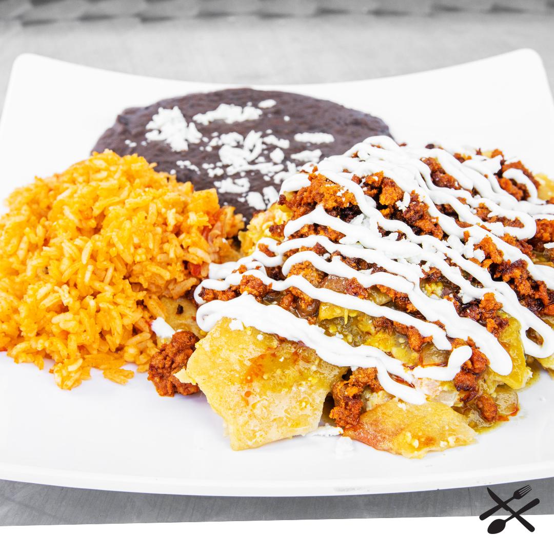 Order Chorizo Chilaquiles food online from Spanglish Kitchen store, Alhambra on bringmethat.com