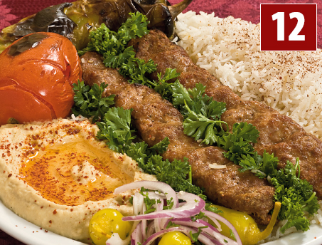 Order 12. beef Lule Kabab Plate food online from Sepan Chicken store, Los Angeles on bringmethat.com