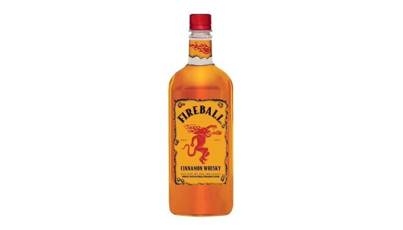 Order Fireball Cinnamon Whisky Candy Cane 10x 50ml Bottles food online from Village Commons Liquor store, Camarillo on bringmethat.com