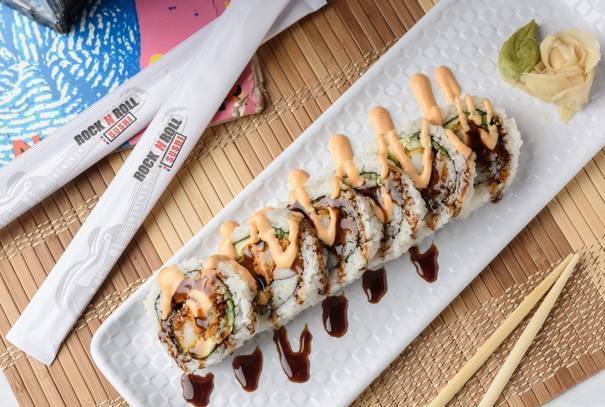 Order Spicy Shrimp Roll  food online from Rock N Roll Sushi store, Baton Rouge on bringmethat.com