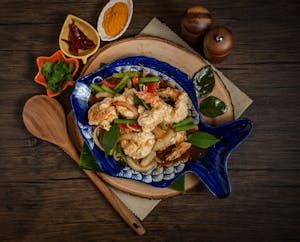 Order Crispy Jumbo Shrimps with basil sauce food online from Morningside Thai Restaurant store, Houston on bringmethat.com