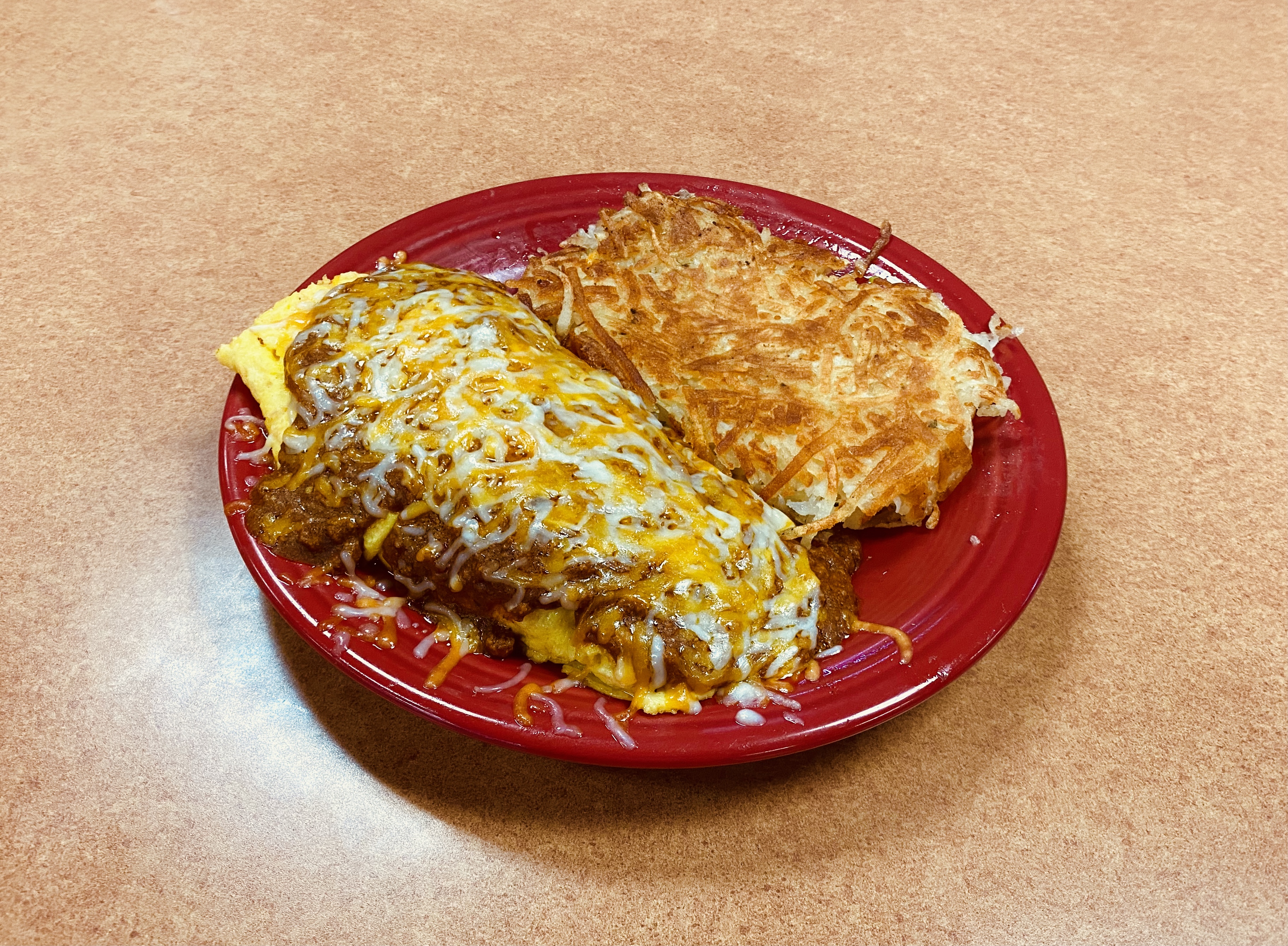 Order Chili & Cheese Omelette food online from The Workz store, Lancaster on bringmethat.com