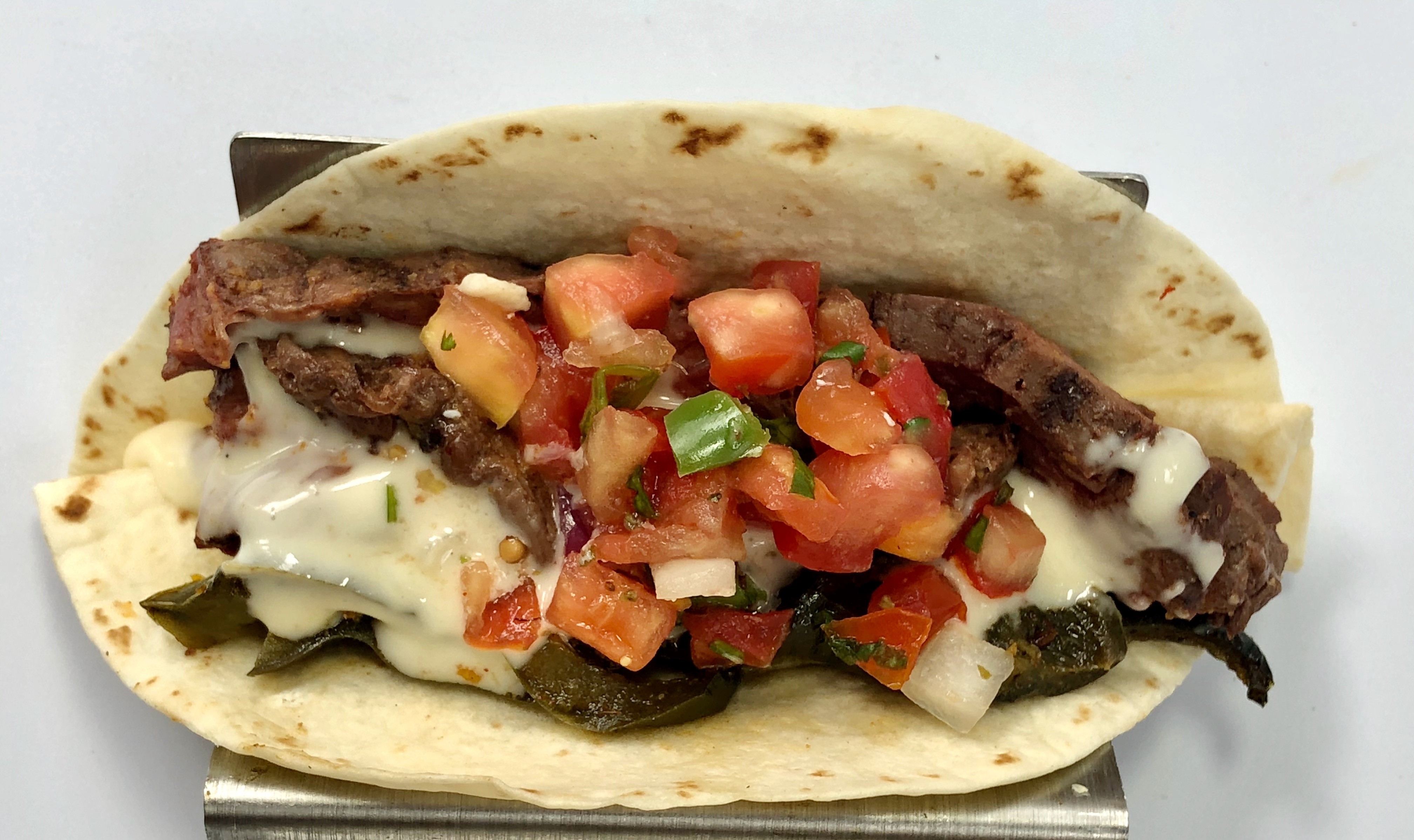 Order Steak Poblano Taco  food online from Blue Mesa Grill store, Addison on bringmethat.com