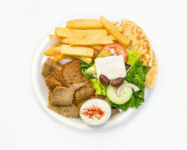 Order 1. Gyro Plate food online from The Greek Cafe store, San Diego on bringmethat.com