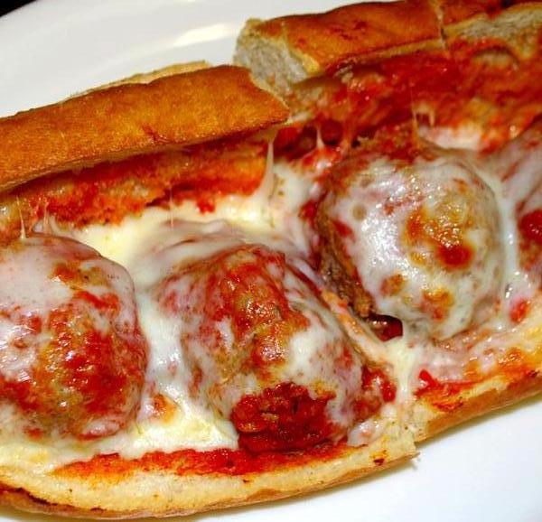 Order Meatball Parmigiana Sandwich food online from Little Slice of NY store, Camden on bringmethat.com