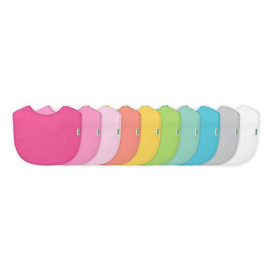 Order green sprouts® 10-Pack Infant Stay-dry Bibs in Girls Pink Set food online from Bed Bath & Beyond store, Lancaster on bringmethat.com