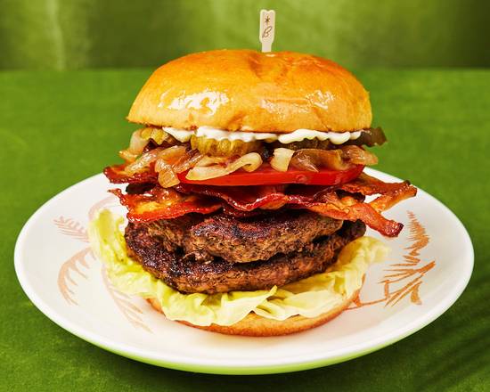 Order Double Bacon House Burger food online from Burger Mansion store, Alexandria on bringmethat.com
