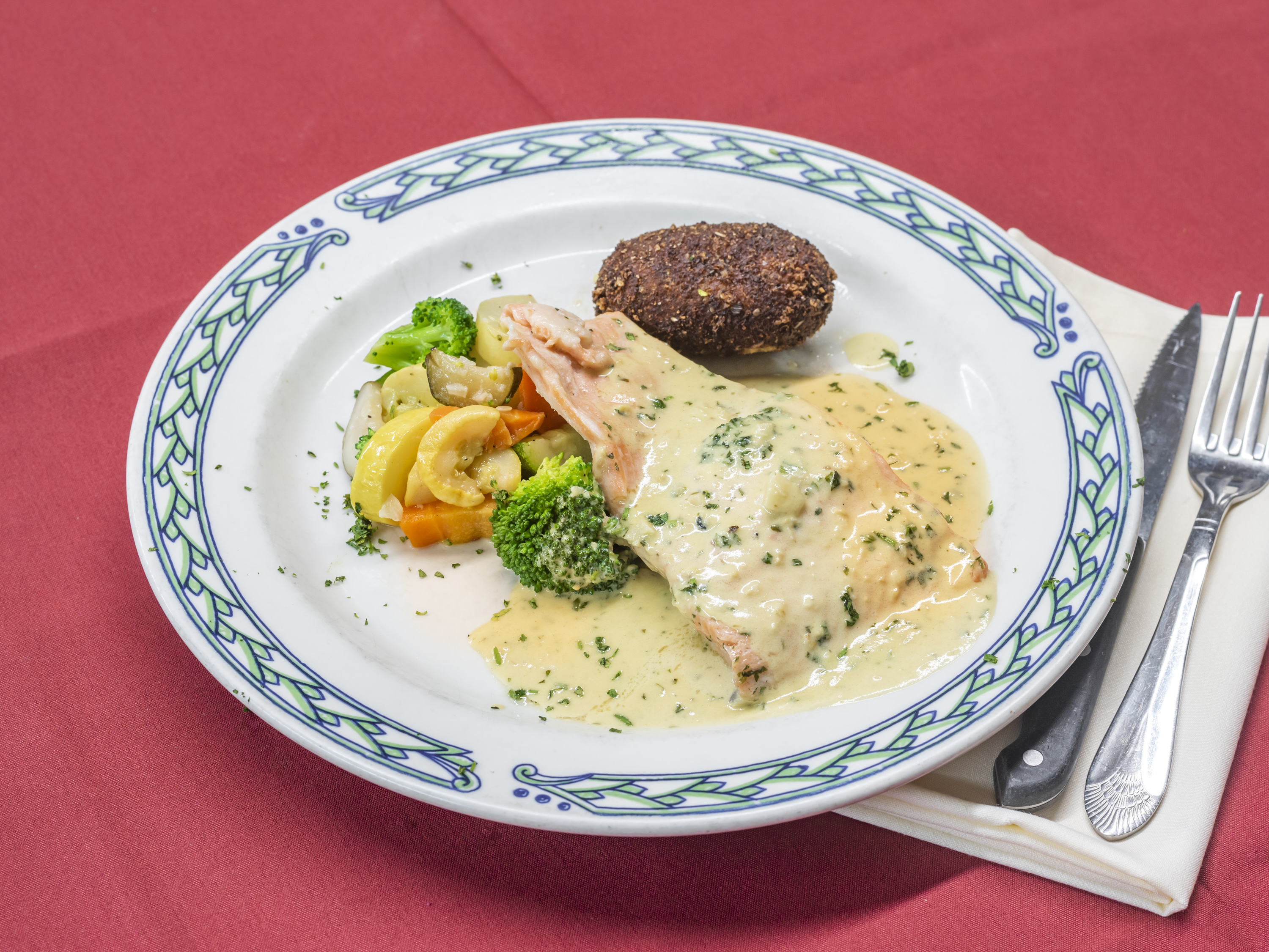 Order Wild Alaskan Poached Salmon-Sauteed food online from Fratello's store, Sea Girt on bringmethat.com