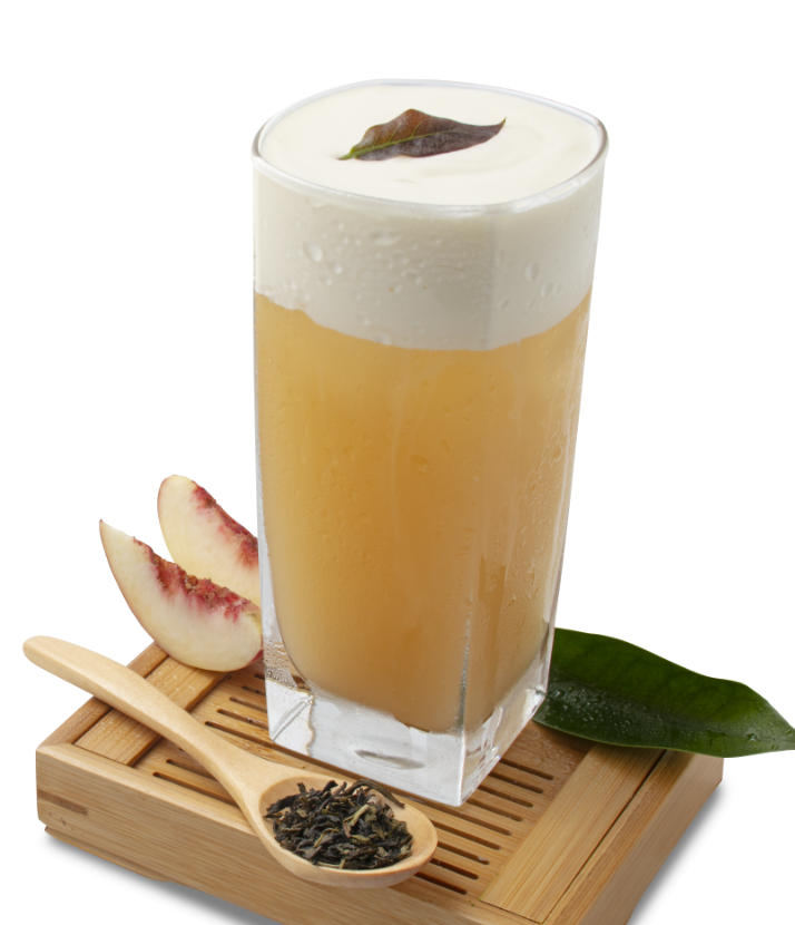 Order White Peach Cheese Tea food online from Katsubo Tea store, Fullerton on bringmethat.com