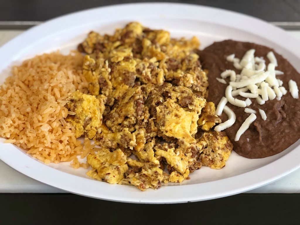 Order Huevos con Chorizo food online from Sunshine Mexican Cafe store, Joliet on bringmethat.com