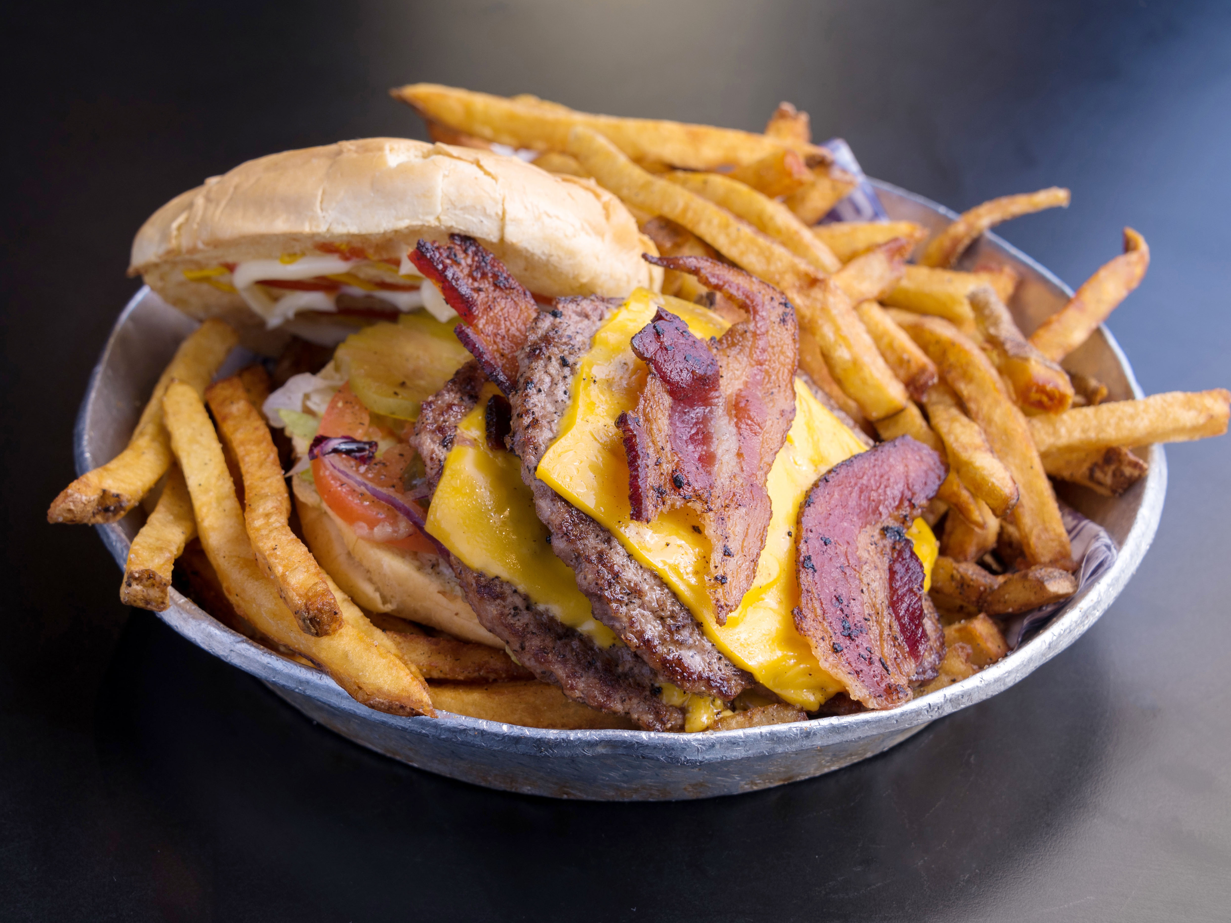 Order Bacon Cheeseburger food online from Fat Guy Burger Bar store, Tulsa on bringmethat.com