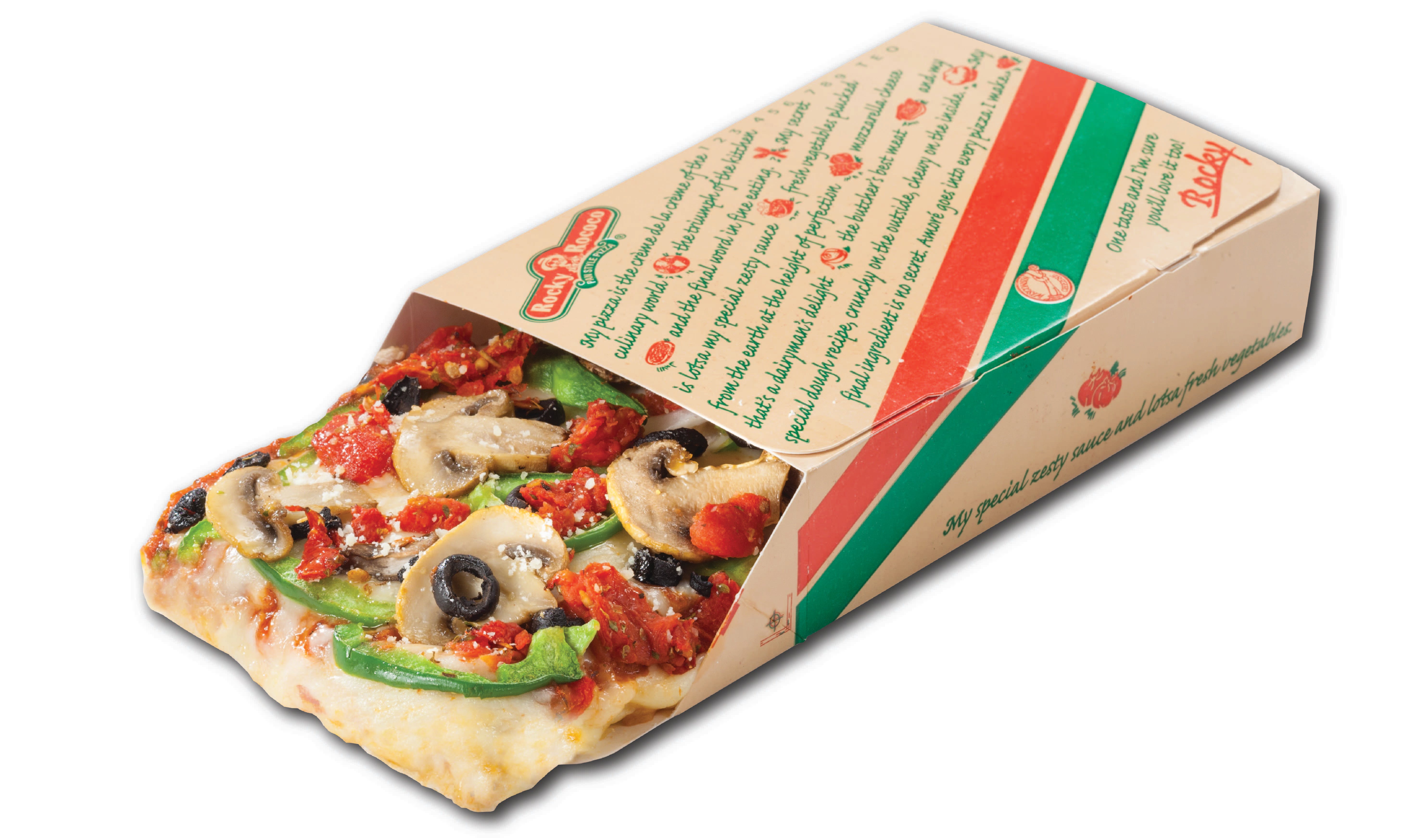 Order Garden of Eatin' Regular Pizza Slice - 1/2 lb. food online from Rocky Rococo store, Wausau on bringmethat.com