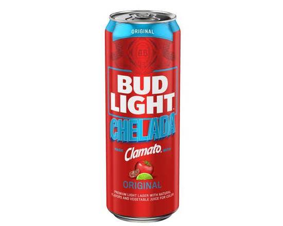 Order Bud Light Chelada, 25oz can (4.2% ABV)  food online from Moby Liquor store, Los Angeles on bringmethat.com