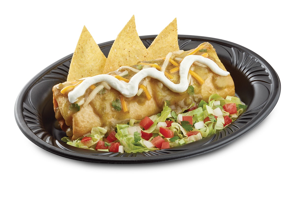 Order Green Chili Pork Chimichanga food online from Taco Time store, North Ogden on bringmethat.com
