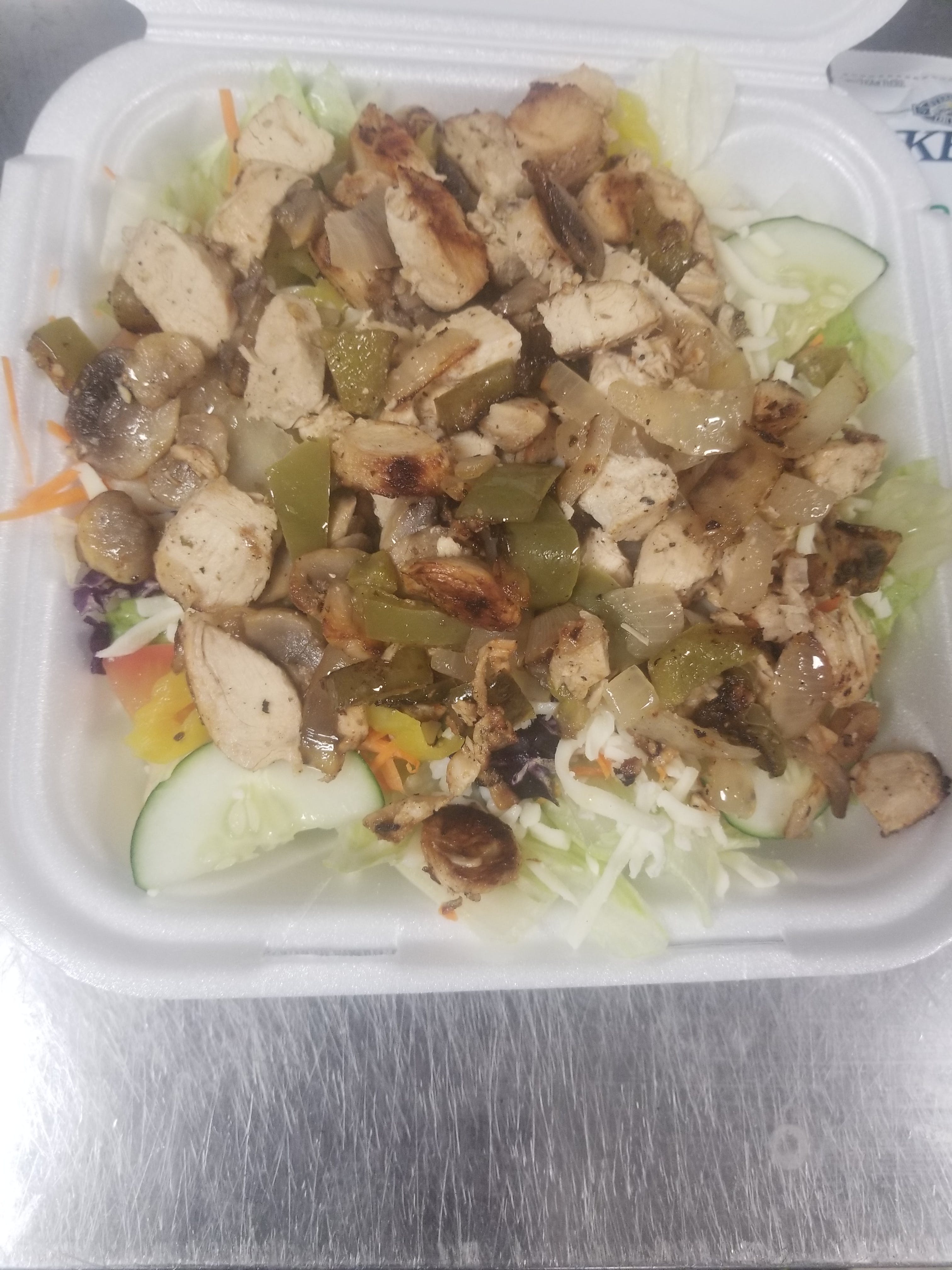 Order Grilled Chicken Salad - Large food online from Queens Pizza & Subs store, Greensboro on bringmethat.com