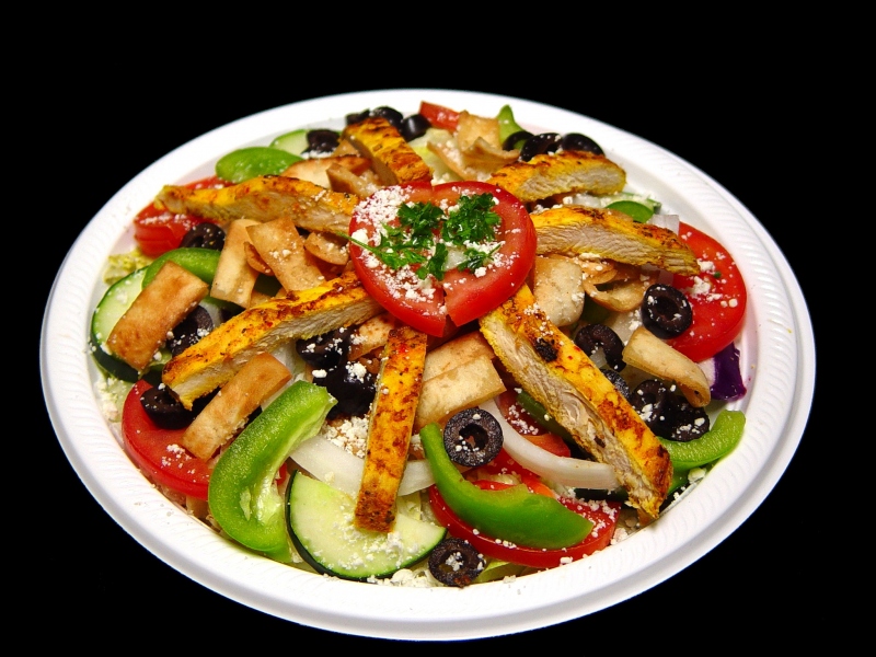 Order Greek Chicken Salad food online from Mediterranean delight store, Glendale on bringmethat.com