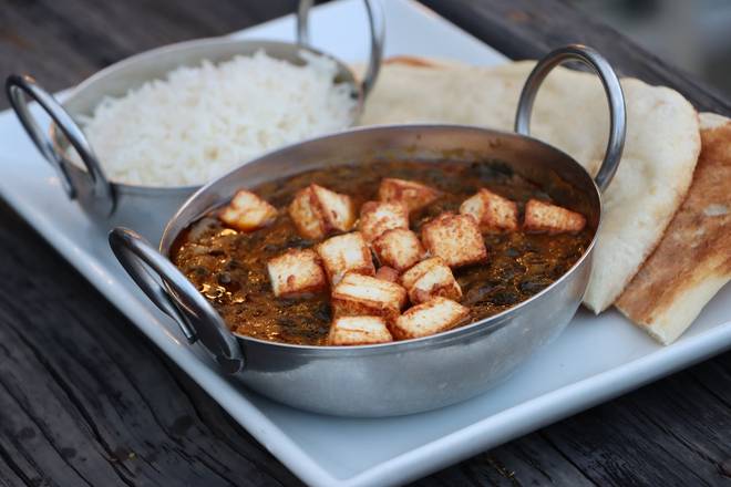 Order Saag Paneer food online from Cowboys & Indians Tex-In Kitchen store, Houston on bringmethat.com