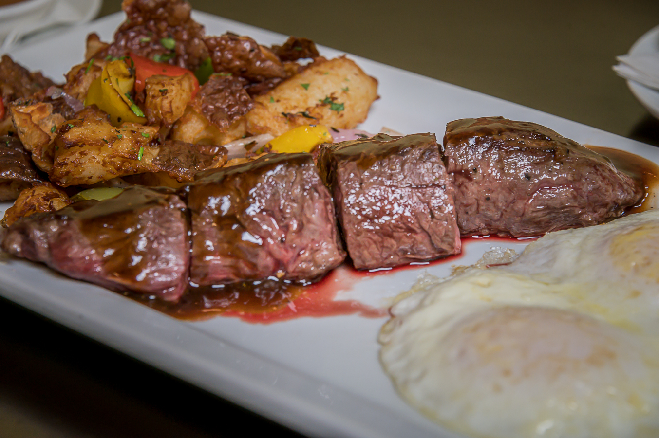 Order Steak and Eggs Plate food online from Jo Diner store, San Diego on bringmethat.com