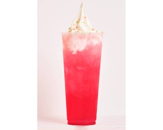 Order Raspberry Pomegranate Soda Float with vanilla ice cream food online from Aqua S store, Dallas on bringmethat.com