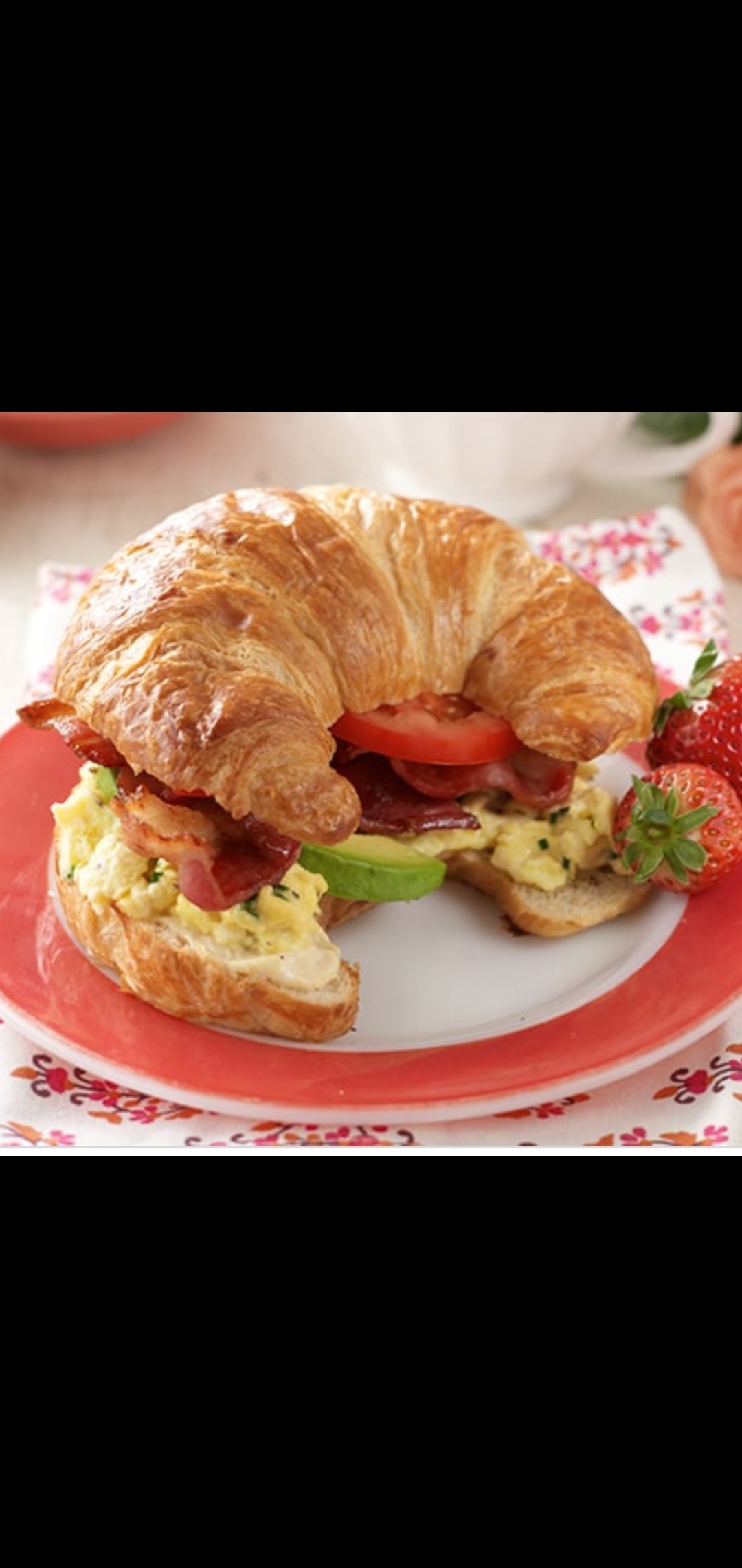 Order Bacon Eggs Avocado & Tomatoes Croissant  food online from American Gourmet Foods Deli store, New York on bringmethat.com