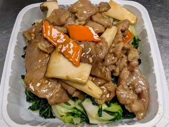 Order 54. Pork with Seasonal Vegetables food online from Kirin Chinese Restaurant store, Mountain View on bringmethat.com