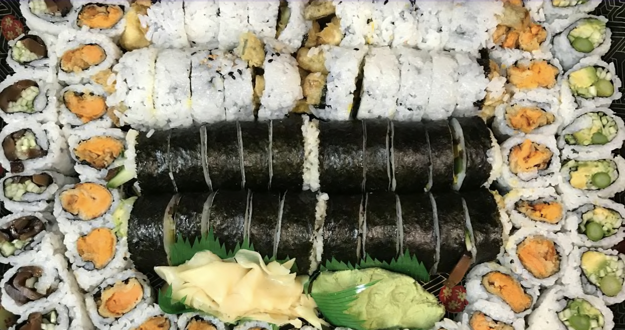 Order G. Vegetarian Roll Platter food online from Abeca sushi store, New York on bringmethat.com