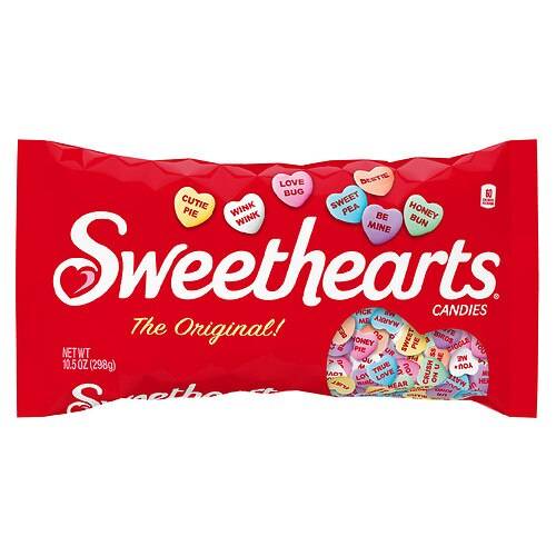 Order Sweethearts Valentine's Heart Shaped Candy - 10.5 oz food online from Walgreens store, Walkertown on bringmethat.com