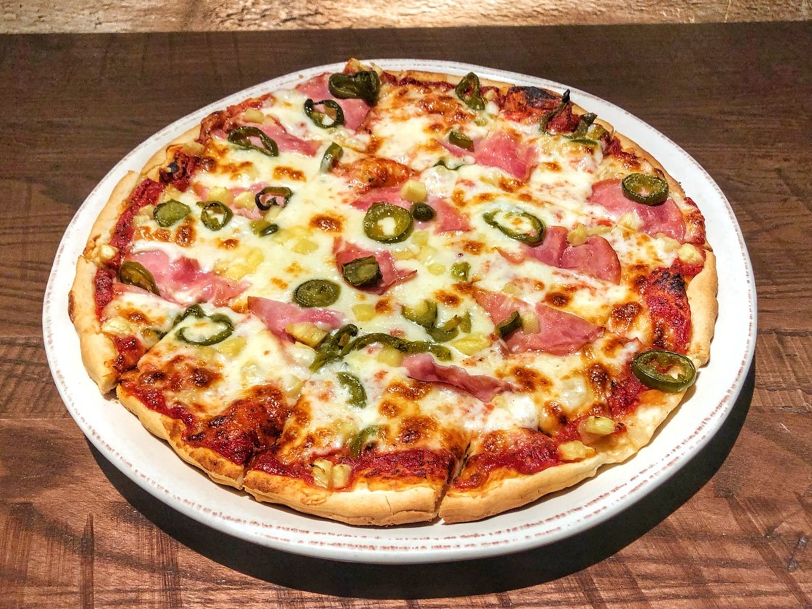 Order Spicy Hawaiian Classic Crust food online from Angelo's Wine Bar store, Chicago on bringmethat.com