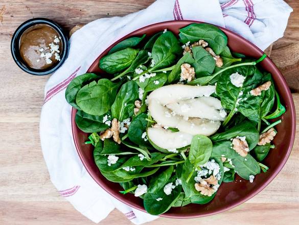 Order Pear and Balsamic Spinach Salad food online from Nothing But Noodles store, Huntsville on bringmethat.com