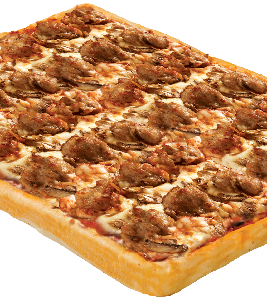 Order Extra Cheesy Sausage and Mushroom Pizza Large food online from Rocky Rococo store, New Berlin on bringmethat.com
