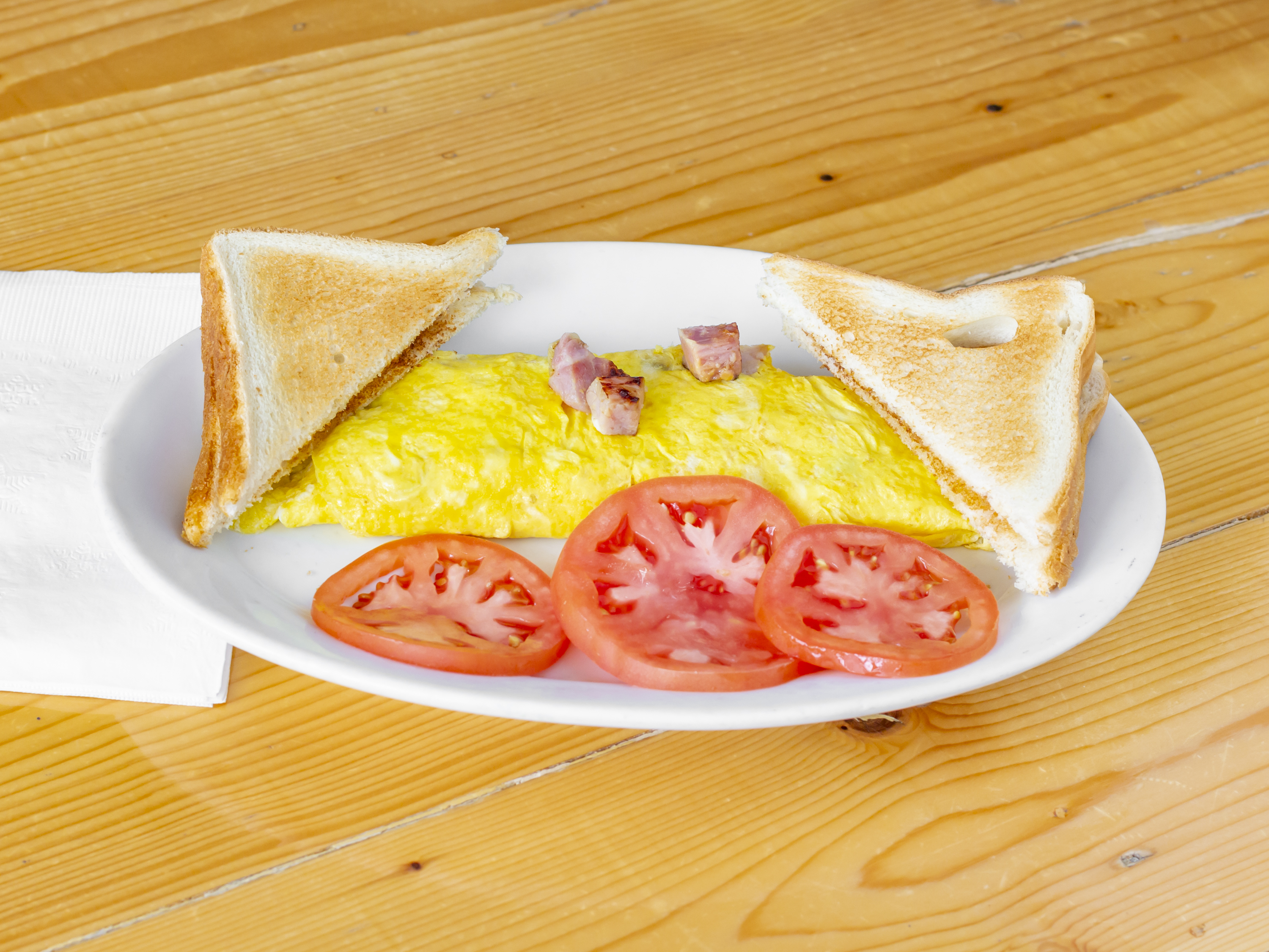 Order Ham and Cheese Omelette food online from Terrie Breakfast And Lunch store, Norfolk on bringmethat.com