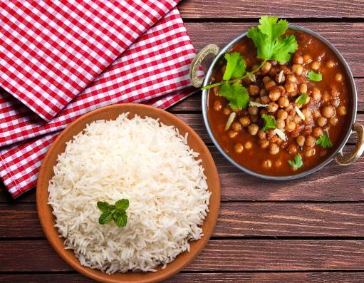 Order Chickpea Special Rice Bowl  food online from Bowl-O-India store, Voorhees Township on bringmethat.com