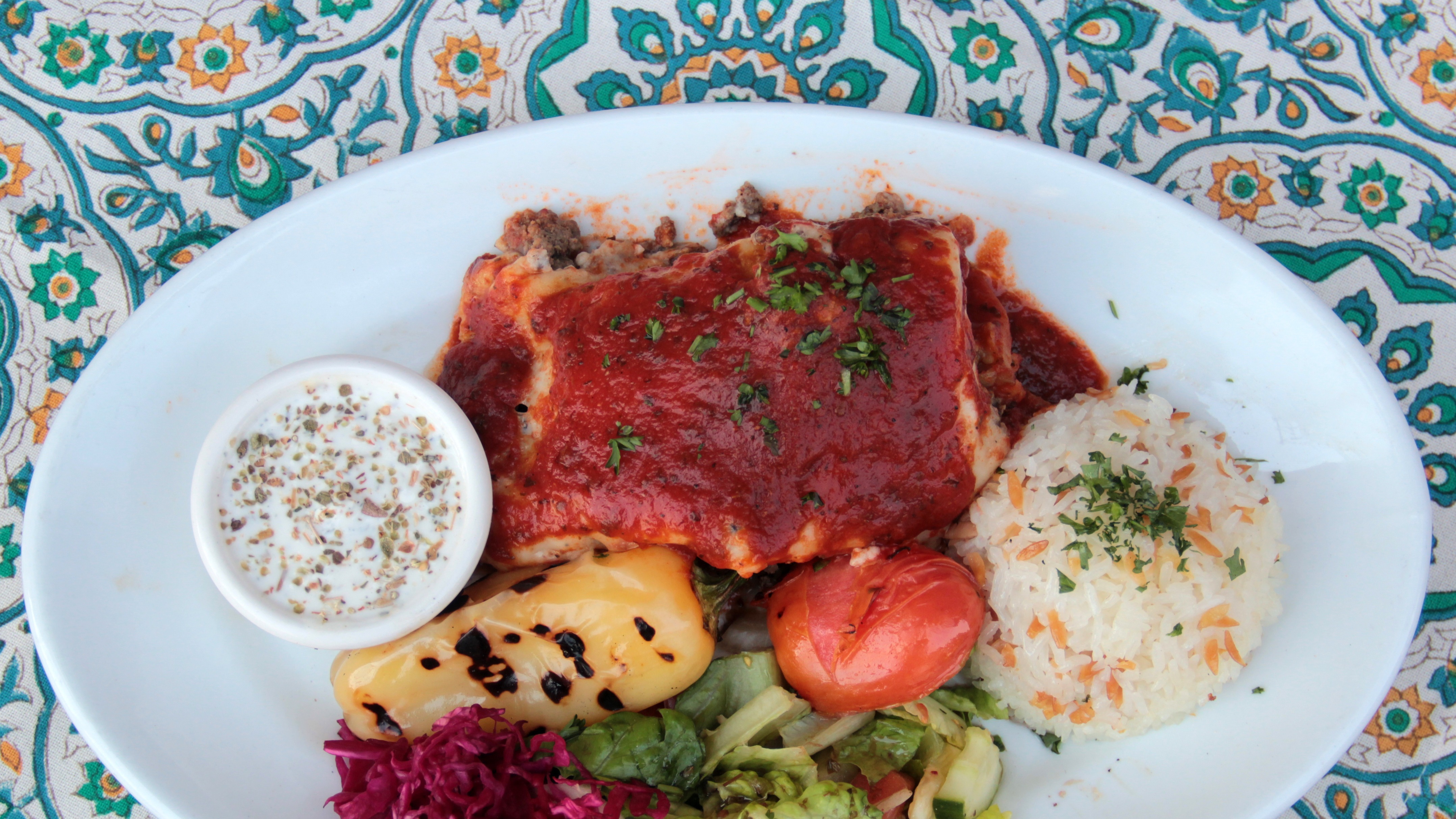 Order Moussaka Plate food online from Park Gyros store, San Francisco on bringmethat.com