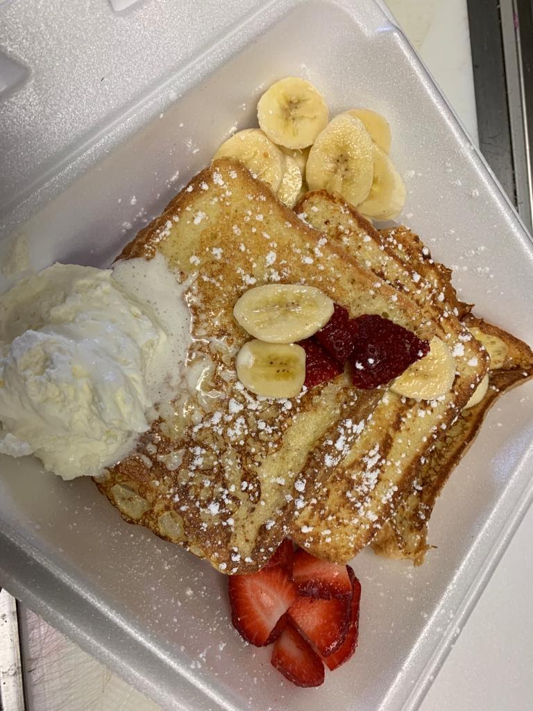 Order Pan frances con fruta (French Toast with Fruit) food online from Las Delicias De Jaimito store, Passaic on bringmethat.com