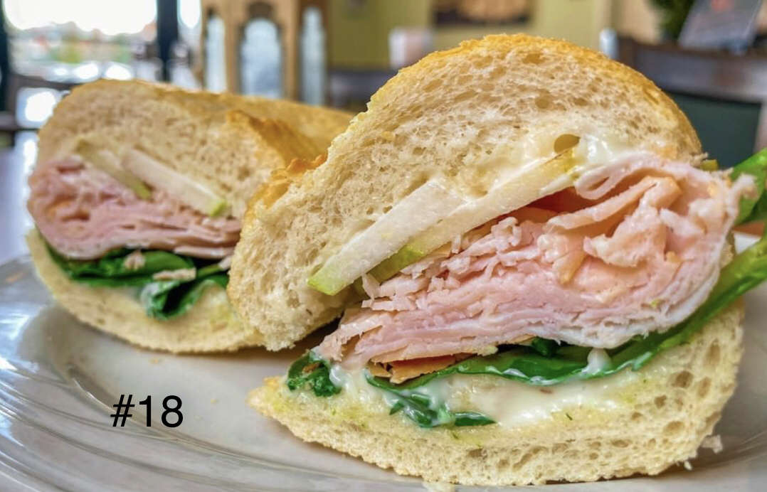 Order #18. Smoked Turkey and Cheddar Sandwich food online from Boulangerie Cafe store, Syracuse on bringmethat.com