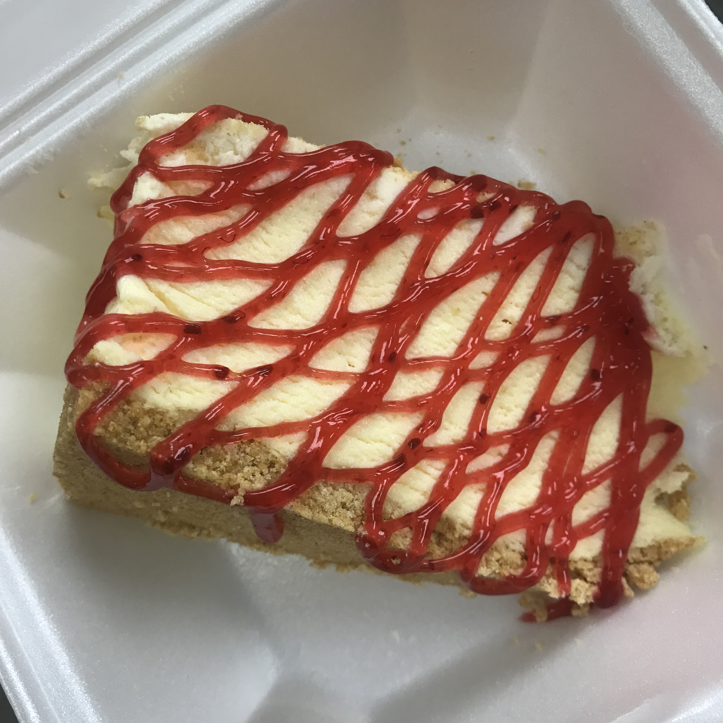 Order CHEESE CAKE WITH RASPBERRY TOPPING ( St.Louis Style from the Hill  ) food online from Elicia's Pizza - Gravois Ave. store, Saint Louis on bringmethat.com