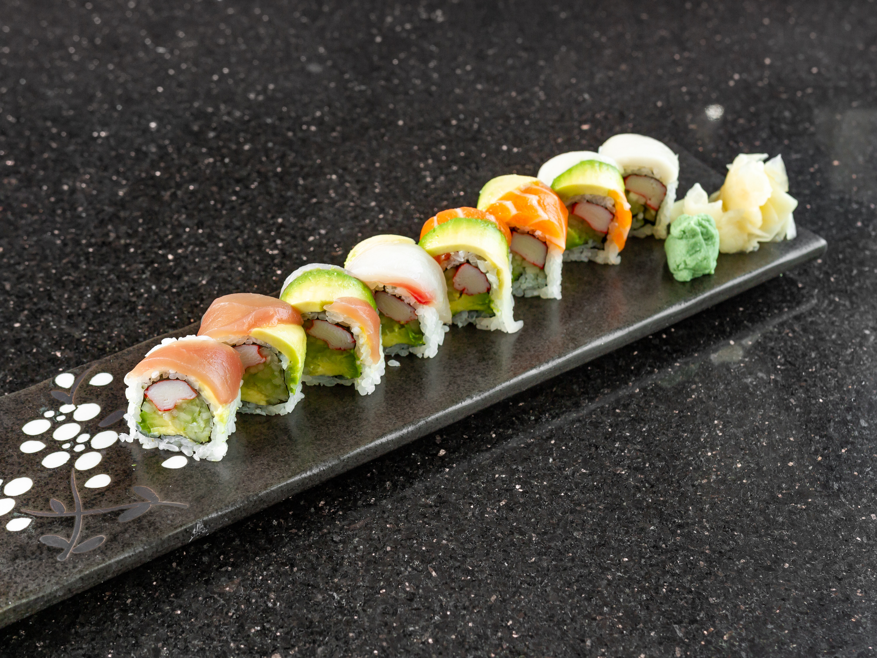 Order Rainbow Roll food online from East Moon Asian Bistro store, Bowie on bringmethat.com