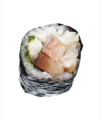 Order R27. Yellowtail Scallion Roll food online from Tengu Asian Bistro store, Albany on bringmethat.com